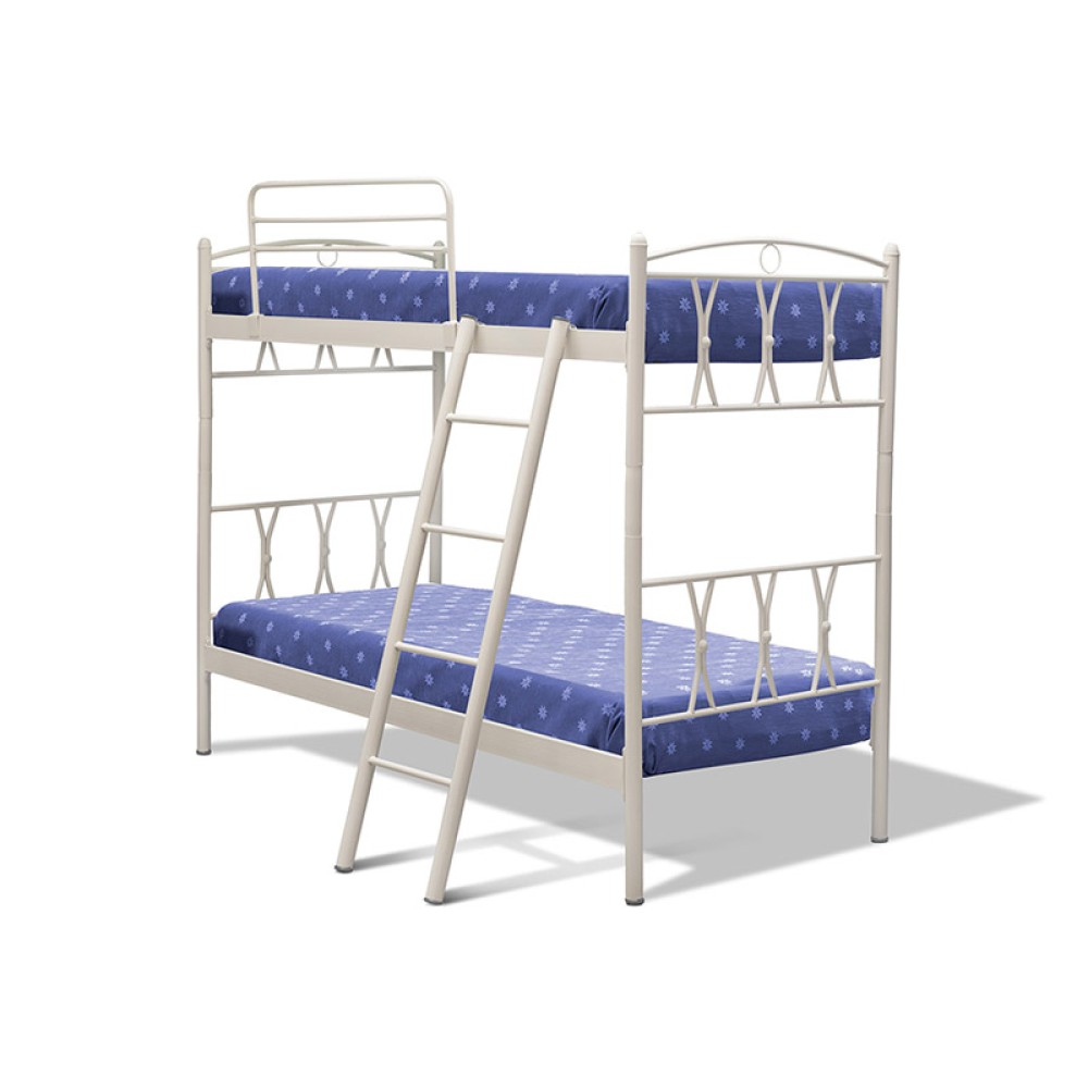 Διόροφα κρεββατια Κουκέτες μεταλλικες σχέδιο χιαστή